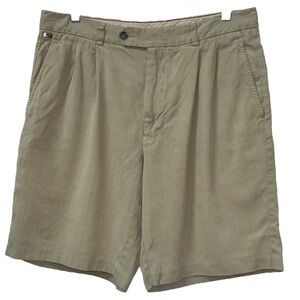 Tommy Bahama Men’s Silk Blend Pleated Tan Short ‎ Sz 33